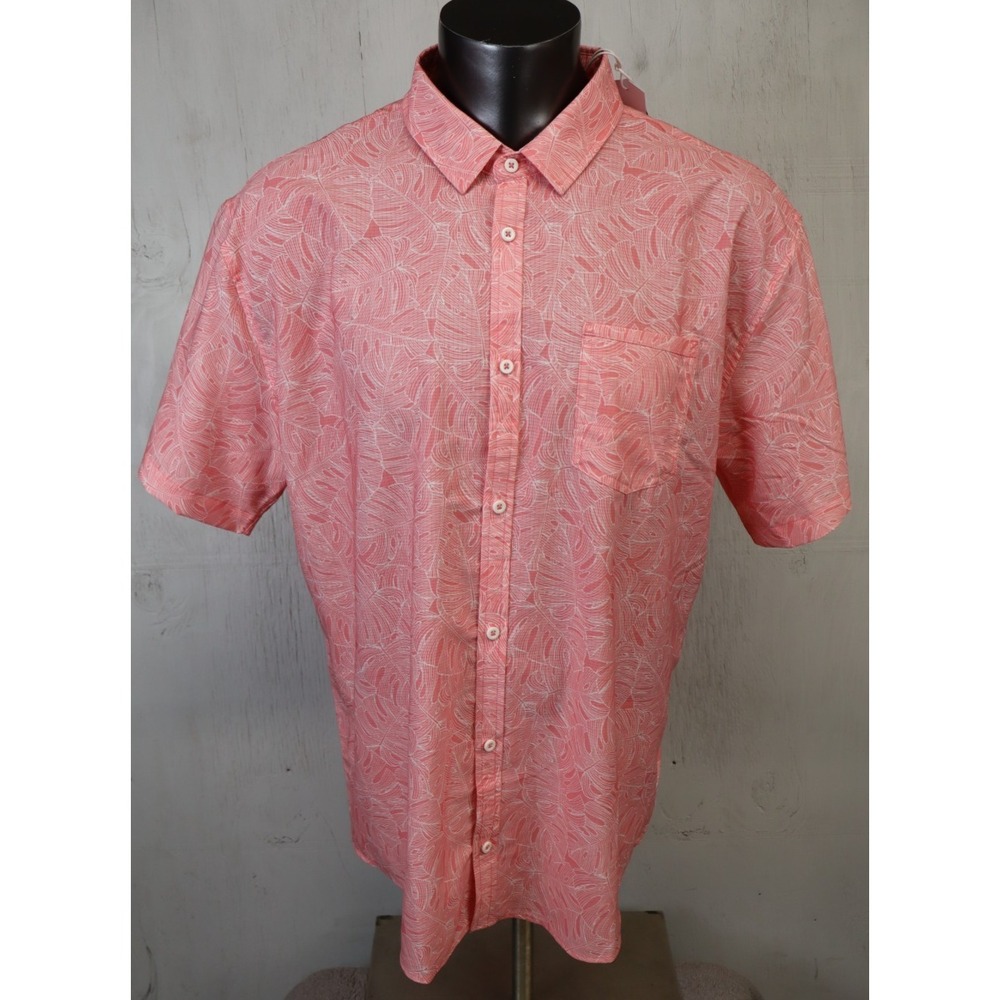 Mens Departwest Performance Short Sleeve Button Front Shirt Size 2XL New Floral